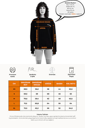 JUSTEVER Bisiklet Yaka Nakışlı Şardonlu İçi Polarlı Gri Kadın Sweatshirt - Rigil