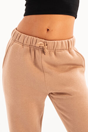 JUSTEVER Rahat Fit Şardonlu İçi Polarlı Gri Kadın Eşofman Altı Pantolon - Echo