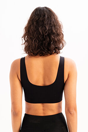 JUSTEVER Dikişsiz Seamless Toparlayıcı Çıkarılabilir Ped Destekli Siyah Kadın Lazer Sütyen - Blaze