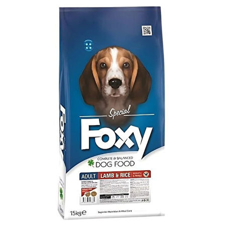 Foxy Kuzulu ve Pirinçli Yetişkin Köpek Maması 15 Kg