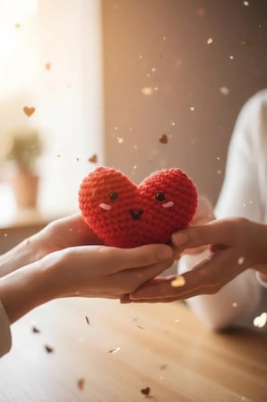 Caniko Örgü İpi Seti DIY Hobi Seti Kalp Figür Yapım