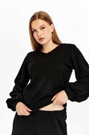 Kadın Dokulu V Yaka Bluz