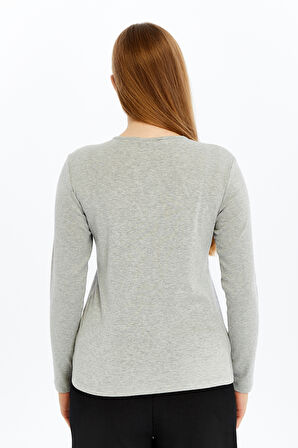 KADIN UZUN KOLLU BİSİKLET YAKA TİŞÖRT 