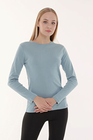 KADIN UZUN KOLLU BİSİKLET YAKA TİŞÖRT 