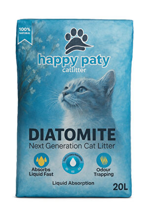 HAPPY PATY DİATOMİT KEDİ KUMU 20 LT