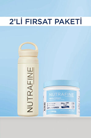 Avantajlı Termoslu Set Marine Collagen Premium Kalite Katkısız Doğal Tatsız Ve Kokusuz %100 Çifte Hidrolize Kolajen