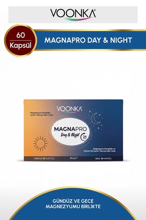 Voonka Magnapro Day Night Magnezyum Kompleks 60 Kapsül