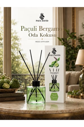 Paçuli & Bergamot Yüksek Koku Yayılımlı Dekoratif Bambu Çubuklu Oda Kokusu 145 ml