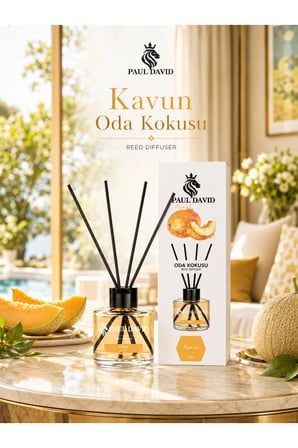 Kavun Yüksek Koku Yayılımlı Dekoratif Bambu Çubuklu Oda Kokusu 145 ml