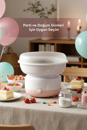 Fressi FR-PM01 CottoFun Çelik Hazneli 500W Pembe Pamuk Şeker Makinesi