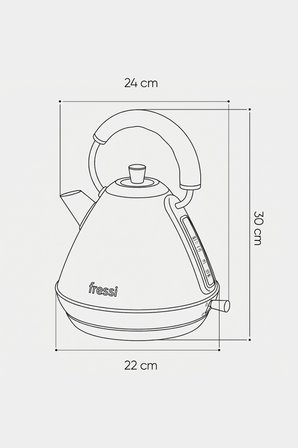 SİYAH FR-KT07 Mavera 1,7L Ahşap Kulp Detaylı Siyah Kettle Su Isıtıcısı