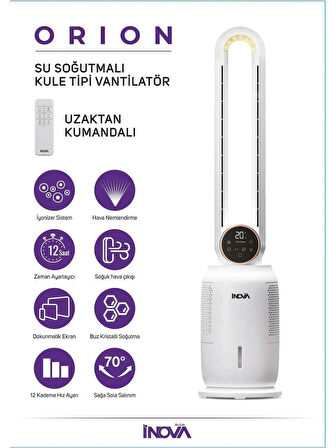 Inova Orion Buharlı Uzaktan Kumandalı Kule Tipi Vantilatör