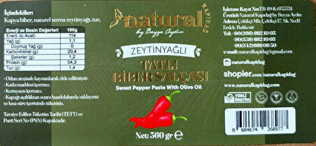 Zeytinyağlı Tatlı Biber Salçası 360 gr