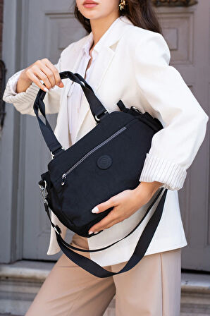 Kadın 5 Gözlü Suya Dayanıklı Paraşüt Kumaş Ayarlanabilir Çapraz Askılı El Ve Omuz Çantası