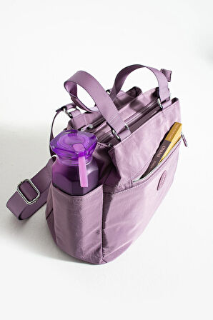 Kadın 5 Gözlü Suya Dayanıklı Paraşüt Kumaş Ayarlanabilir Çapraz Askılı El Ve Omuz Çantası