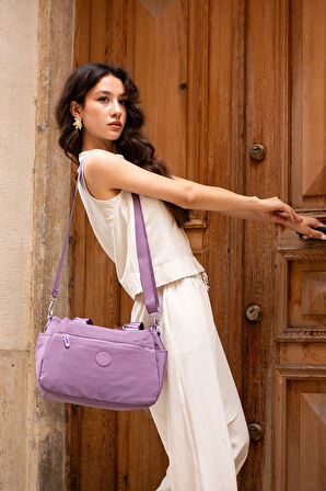 Kadın 5 Gözlü Suya Dayanıklı Paraşüt Kumaş Ayarlanabilir Çapraz Askılı El Ve Omuz Çantası