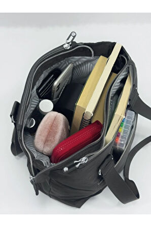 Kadın 4 Gözlü Suya Dayanıklı Paraşüt Kumaş Ayarlanabilir Çapraz Askılı El Ve Omuz Çantası