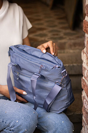 Kadın 4 Gözlü Suya Dayanıklı Paraşüt Kumaş Ayarlanabilir Çapraz Askılı El Ve Omuz Çantası