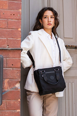 Kadın 5 Gözlü Paraşüt Kumaş Ayarlanabilir Çapraz Askılı El Ve Omuz Çantası