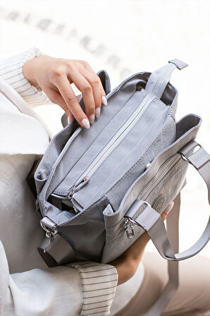 Kadın 5 Gözlü Paraşüt Kumaş Ayarlanabilir Çapraz Askılı El Ve Omuz Çantası