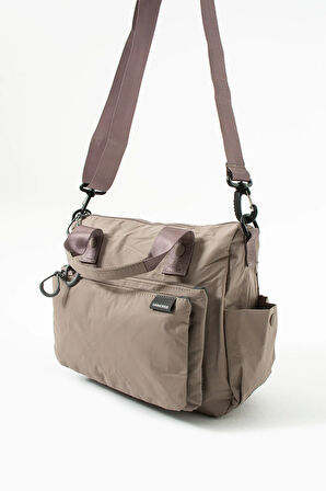 Kadın 4 Bölmeli Krinkıl Kumaş  Ayarlanabilir Çapraz Askılı El Ve Omuz Çantası