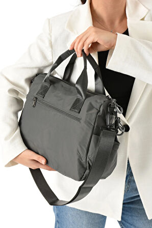 Kadın 4 Bölmeli Krinkıl Kumaş  Ayarlanabilir Çapraz Askılı El Ve Omuz Çantası