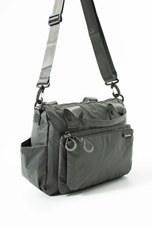 Kadın 4 Bölmeli Krinkıl Kumaş  Ayarlanabilir Çapraz Askılı El Ve Omuz Çantası