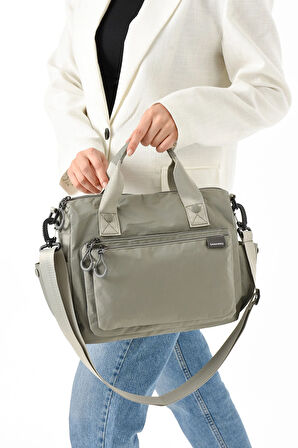 Kadın 4 Bölmeli Krinkıl Kumaş  Ayarlanabilir Çapraz Askılı El Ve Omuz Çantası