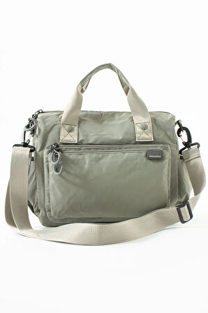 Kadın 4 Bölmeli Krinkıl Kumaş  Ayarlanabilir Çapraz Askılı El Ve Omuz Çantası