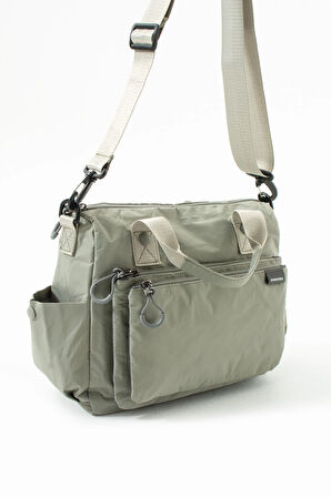 Kadın 4 Bölmeli Krinkıl Kumaş  Ayarlanabilir Çapraz Askılı El Ve Omuz Çantası