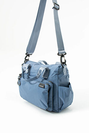 Kadın 4 Bölmeli Krinkıl Kumaş  Ayarlanabilir Çapraz Askılı El Ve Omuz Çantası