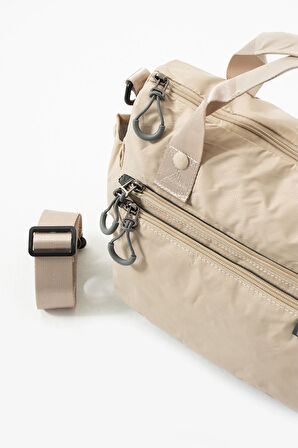 Kadın 4 Bölmeli Krinkıl Kumaş  Ayarlanabilir Çapraz Askılı El Ve Omuz Çantası