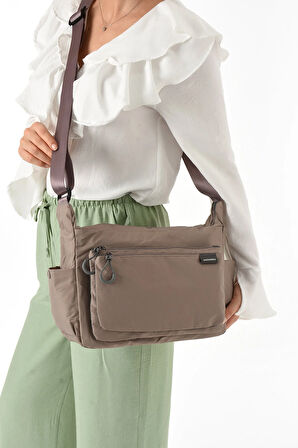 Kadın 3 Gözlü Paraşüt Kumaş  Ayarlanabilir Çapraz Askılı Çanta