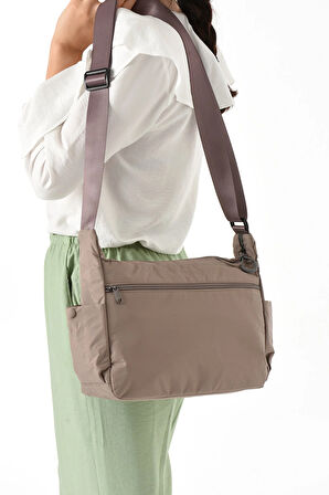 Kadın 3 Gözlü Paraşüt Kumaş  Ayarlanabilir Çapraz Askılı Çanta