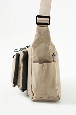 Kadın 3 Gözlü Paraşüt Kumaş  Ayarlanabilir Çapraz Askılı Çanta