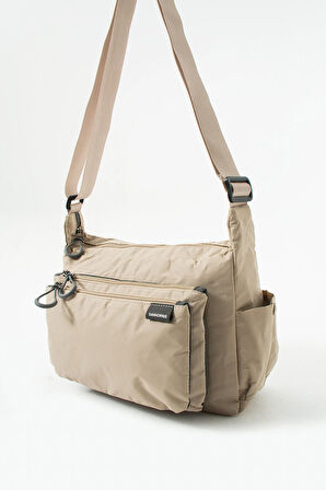 Kadın 3 Gözlü Paraşüt Kumaş  Ayarlanabilir Çapraz Askılı Çanta