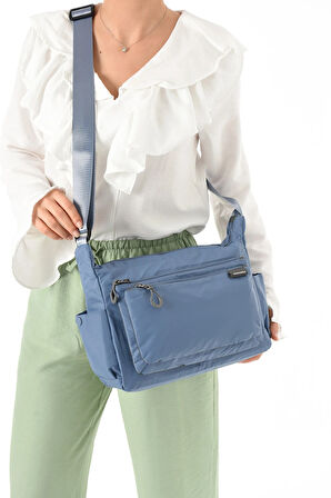 Kadın 3 Gözlü Paraşüt Kumaş  Ayarlanabilir Çapraz Askılı Çanta