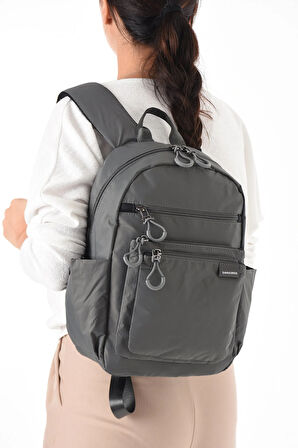 Unisex Suya Dayanıklı Paraşüt Kumaş 4 Bölmeli Laptop Bölmeli Seyahat Ve Okul Çantası