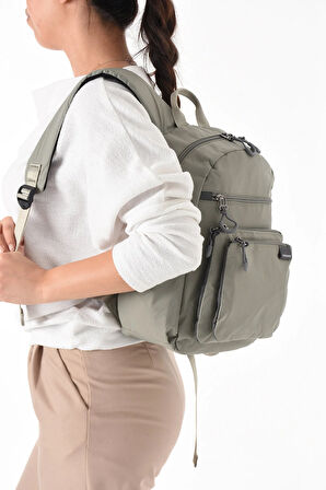 Unisex Suya Dayanıklı Paraşüt Kumaş 4 Bölmeli Laptop Bölmeli Seyahat Ve Okul Çantası