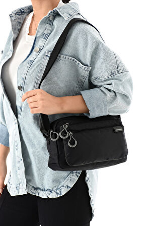 Kadın 3 Gözlü Paraşüt Kumaş Ayarlanabilir Çapraz Askılı Çanta