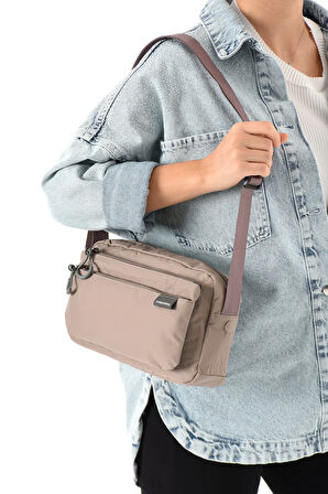 Kadın 3 Gözlü Paraşüt Kumaş Ayarlanabilir Çapraz Askılı Çanta