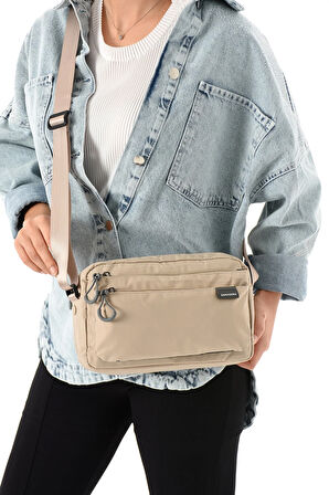 Kadın 3 Gözlü Paraşüt Kumaş Ayarlanabilir Çapraz Askılı Çanta