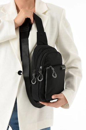 Unisex Paraşüt Kumaş Suya Dayanıklı 4 Bölmeli Body Bag