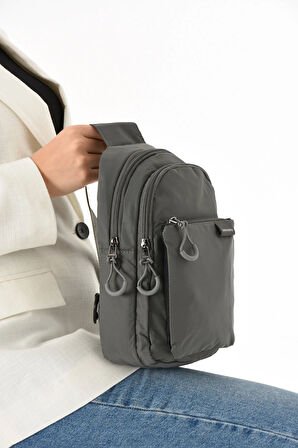 Unisex Paraşüt Kumaş Suya Dayanıklı 4 Bölmeli Body Bag