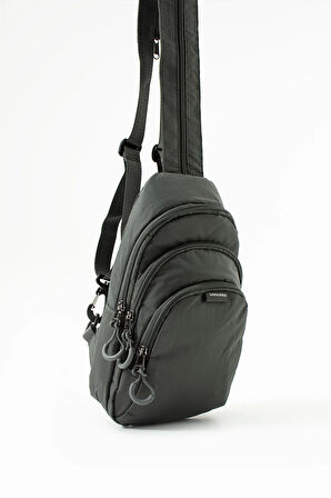 Unisex Paraşüt Kumaş Suya Dayanıklı 3 Bölmeli Çapraz Ve Sırtlık Askılı Body Bag