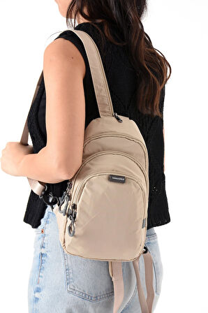 Unisex Paraşüt Kumaş Suya Dayanıklı 3 Bölmeli Çapraz Ve Sırtlık Askılı Body Bag