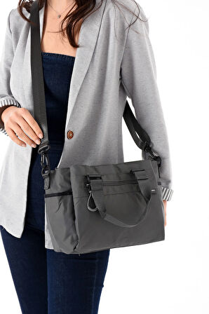 Kadın 4 Gözlü Desenli Paraşüt Kumaş Ayarlanabilir Çapraz Askılı El Ve Omuz Çantası