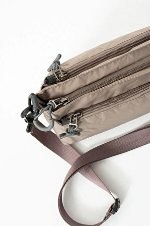 Kadın 3 Bölmeli Paraşüt Kumaş Ayarlanabilir Çapraz Askılı Çanta