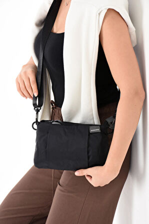 Kadın 4 Bölmeli Paraşüt Kumaş Ayarlanabilir Çapraz Askılı Çanta