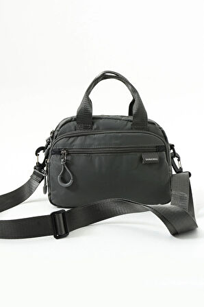 Kadın Suya Dayanıklı Paraşüt Kumaş 4 Gözlü Çapraz Askılı Oval El Ve Omuz Çantası